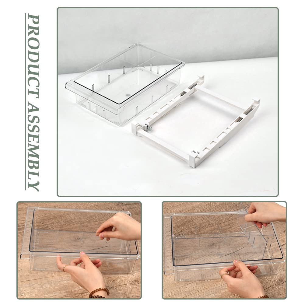 OctBird Tiroir pour Frigo Grand 2Pcs Boîte de Rangement Frigo Tiroir Coulissant Transparent 30,5x20x9,5cm Bacs de Rangement pour Réfrigérateur Transparent Organisateur de Réfrigérateur Coulissant