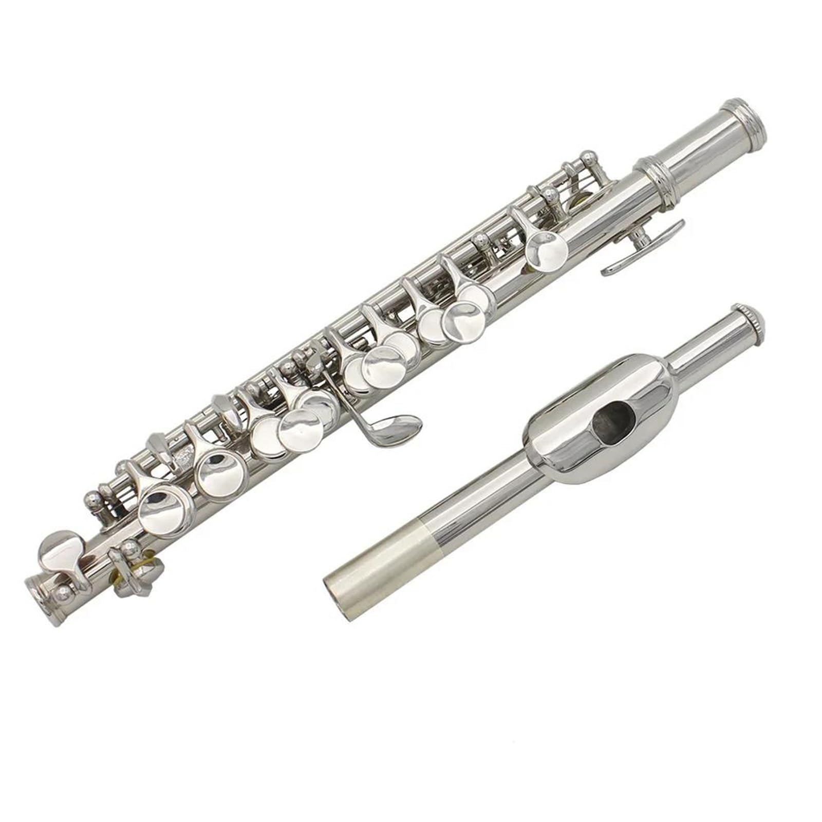 Classic Flet Poprzeczny Flet C Key Piccolo O Połowie Rozmiaru Posrebrzany Miedzionikiel Ze Skórzanym Etui