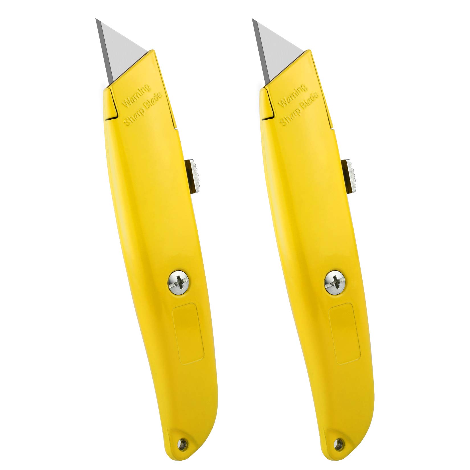 DIYSELF 2Pack Utility Knife Box Cutter Retractable Blade Heavy Duty(Yellow)