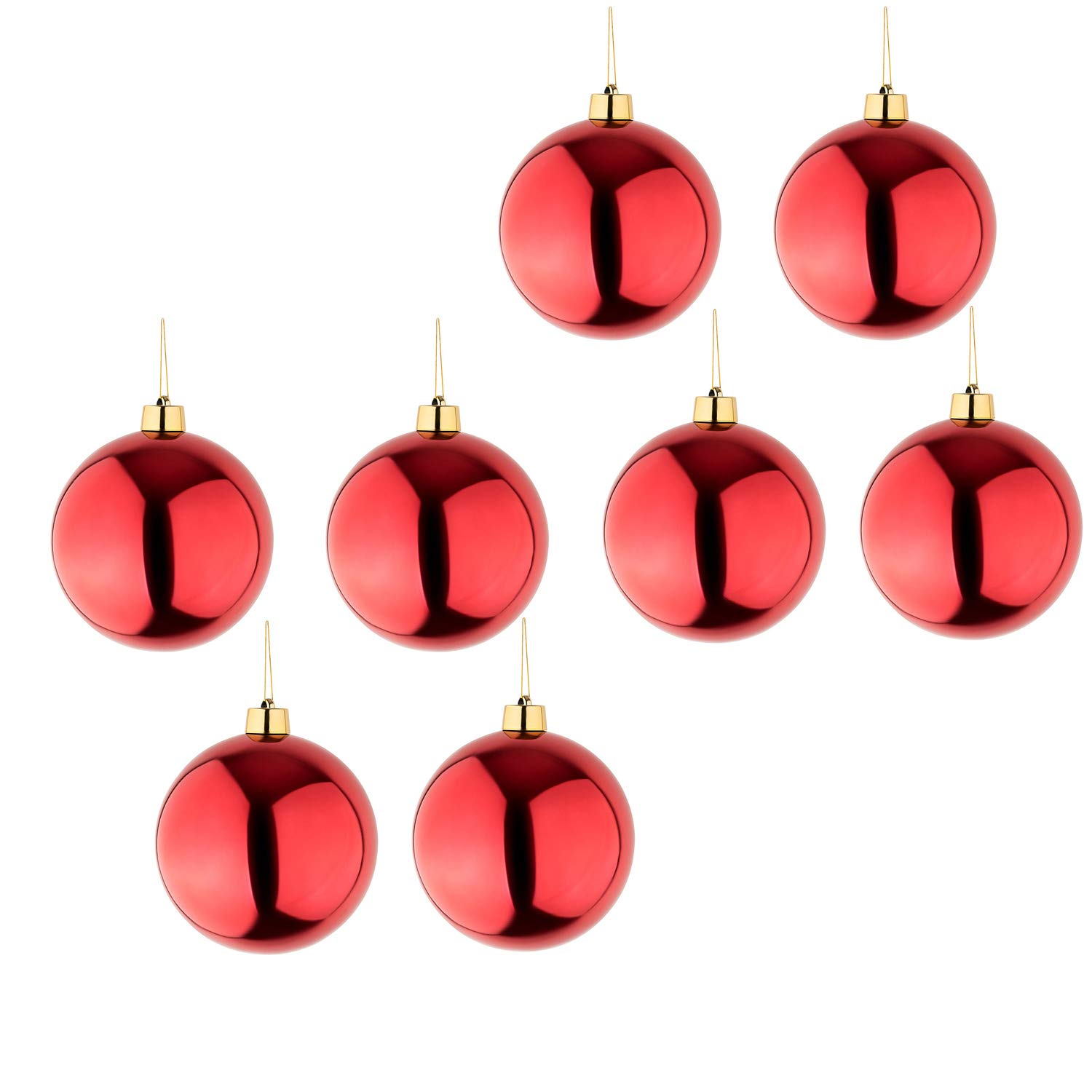 get2trade 8 Large Christmas Baubles Red