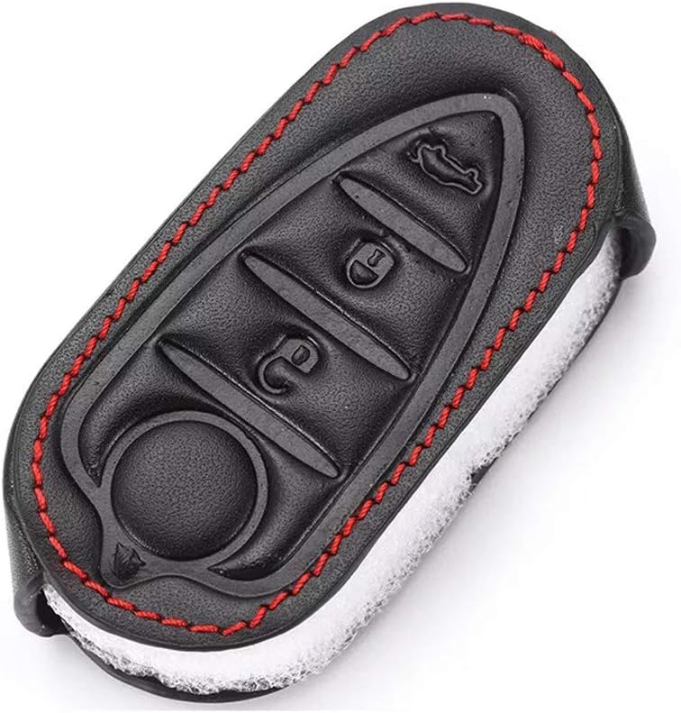 Royalfox 3 Buttons genuine leather flip folding Remote Key Fob case Cover Keychain for Alfa Romeo Mito Giulietta Brera 4C 159 GTA