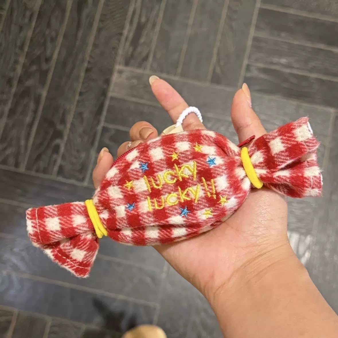 Cute Small Change Pouch Coin Purse with Zipper Mini Backpack Keychain for Women (Red)