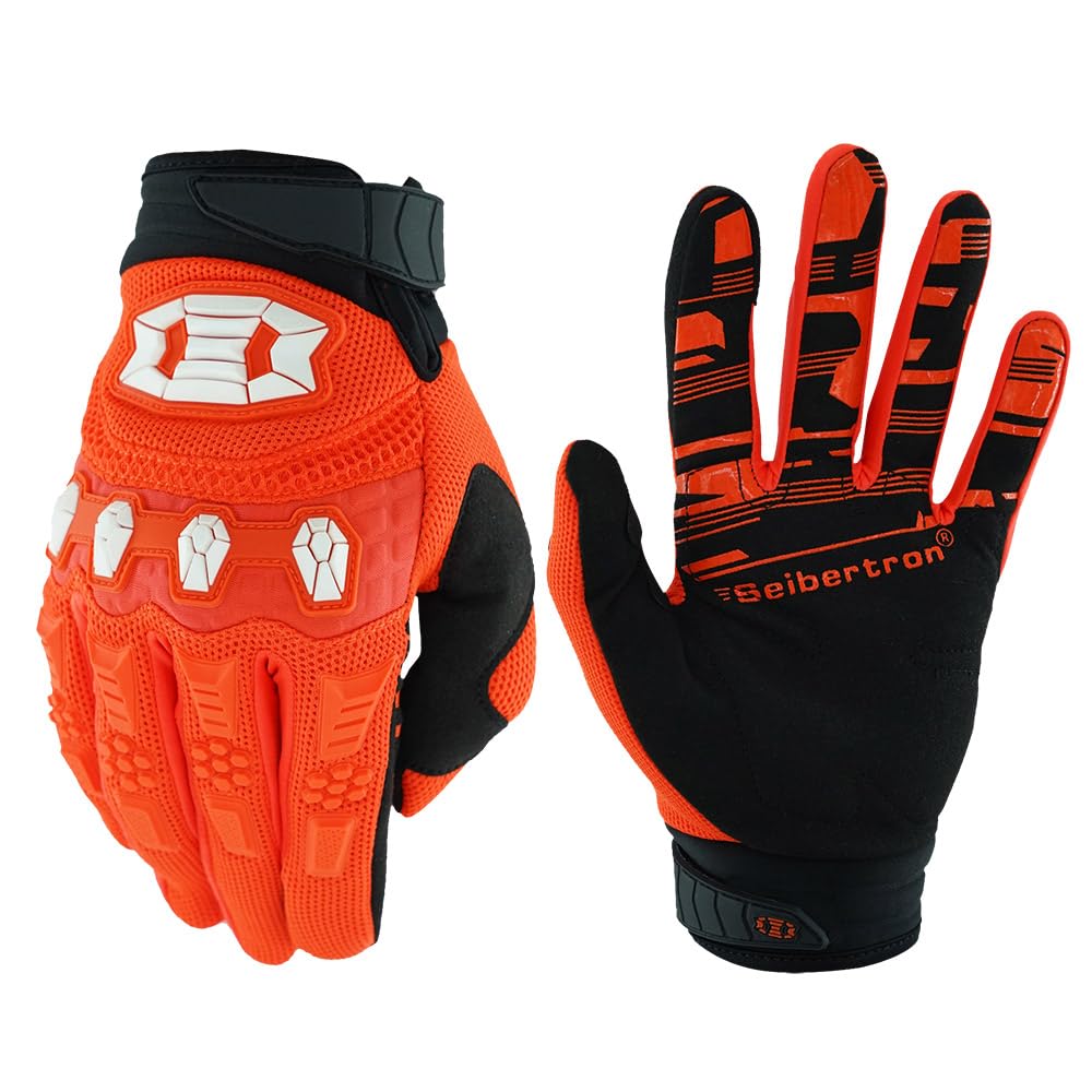 Seibertron Unisex BMX MX ATV MTB Racing Mountain Bike Bicycle Cycling Off-Road/Dirt Bike Gloves Road Racing Motorcycle Motocross Sports Gloves Touch Recognition Full Finger Glove