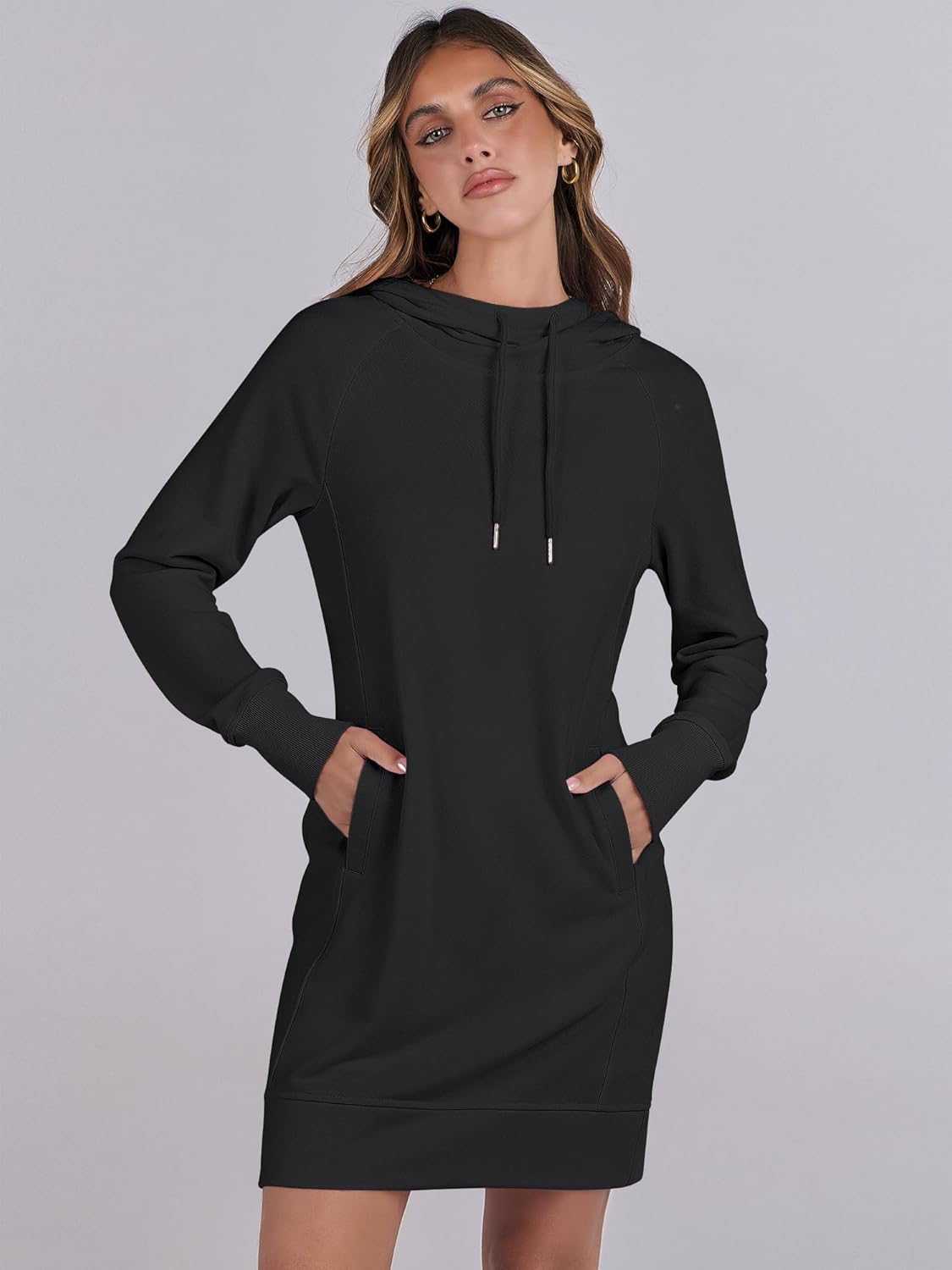 ANRABESS Womens Sweatshirt Dress Long Sleeve Hoodies Mini Dresses Fleece Casual Hoodie with Pockets 2025 Fall Fashion - Image 6