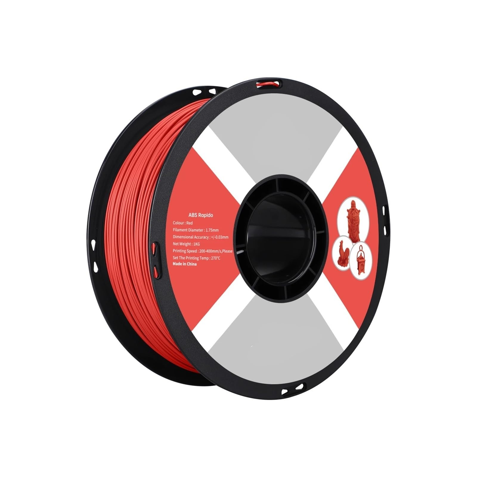 Material de impresión 3d, Filamento for impresora 3D de 1,75 mm, bobina de 1 kg, compatible con la mayoría de impresoras 3D FDM, para varias piezas de filamento de impresión 3D(BLACK ABS)