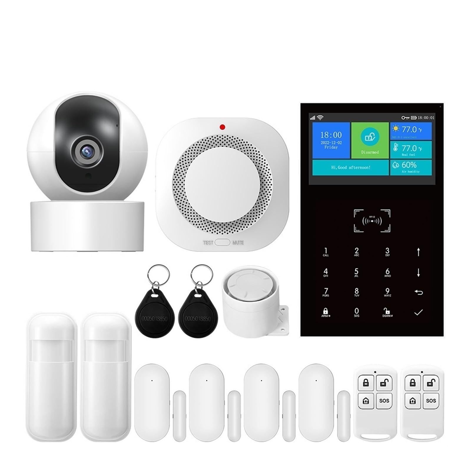 Wifi 4G Home Anti-Theft Alarm System GSM Wireless Connection Tuya APP Remote Monitoring Smart Remote Monitoring(H)