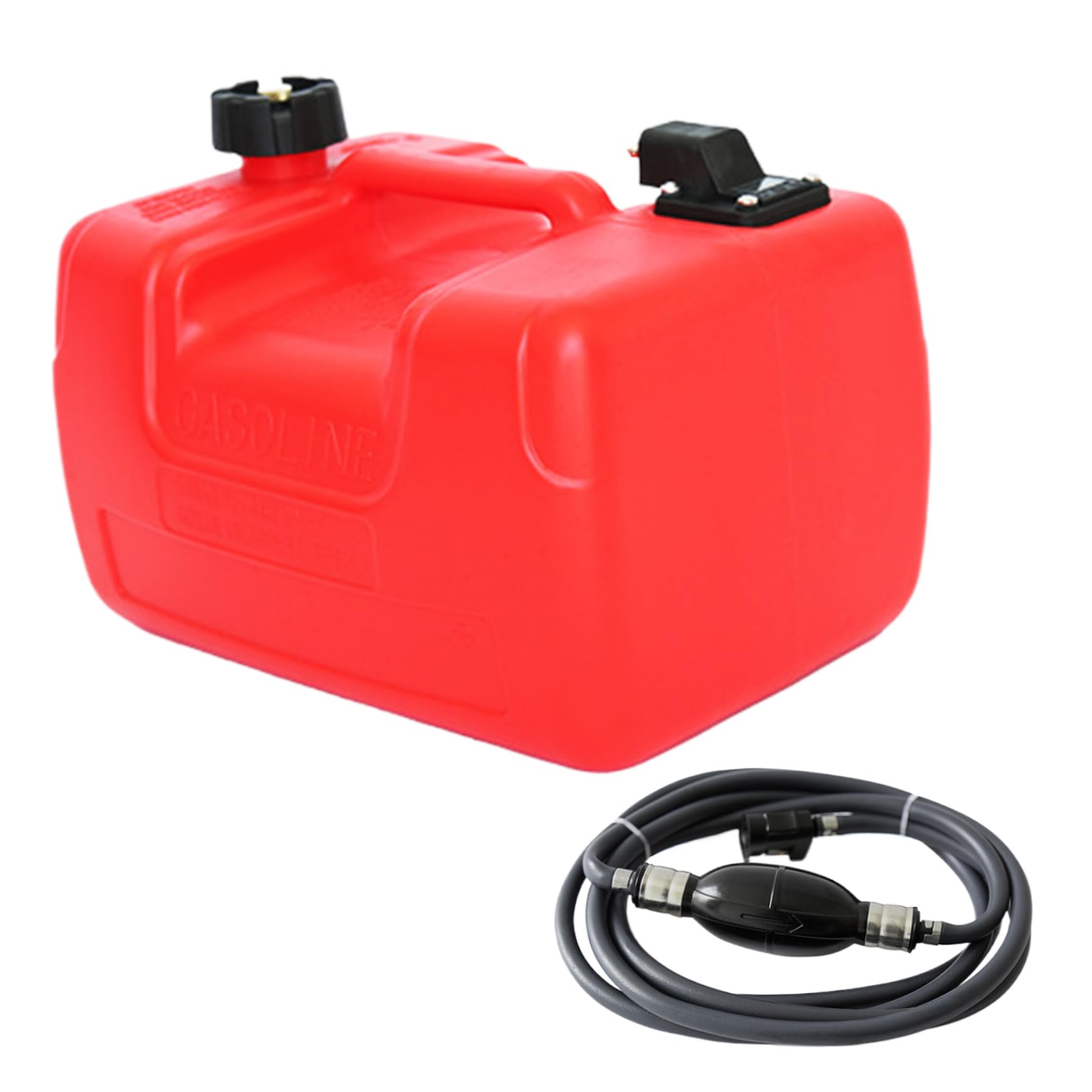 Tanque de combustible de la embarcación, tanque de combustible fuera de borda 12L 3 galones Tanque de combustible Portable de 14x11x10 pulgadas de combustible para botes con conector Tanque de gas ma
