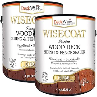 DeckWise WiseCoat Clear Hardwood Deck, Siding & Fence Waterproofing Sealer (2-Pack, 1-Gallon Each)