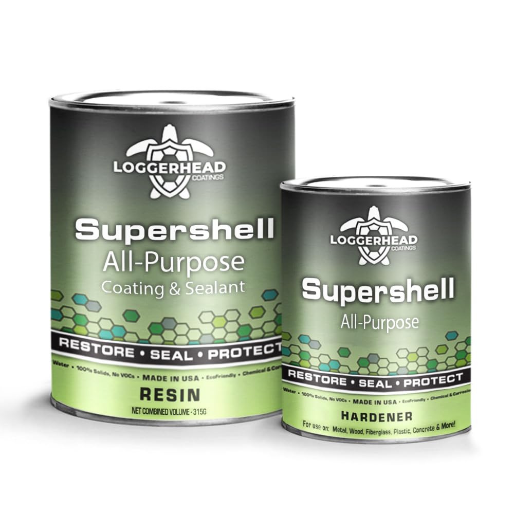Loggerhead Supershell All-Purpose Industrial Grade Epoxy Sealer & Resurfacer - 315g Kit (5-Pack) | Chemical and Corrosion Resistant | 100% Solids and No VOCs | Multiple Applications and Eco-Friendly