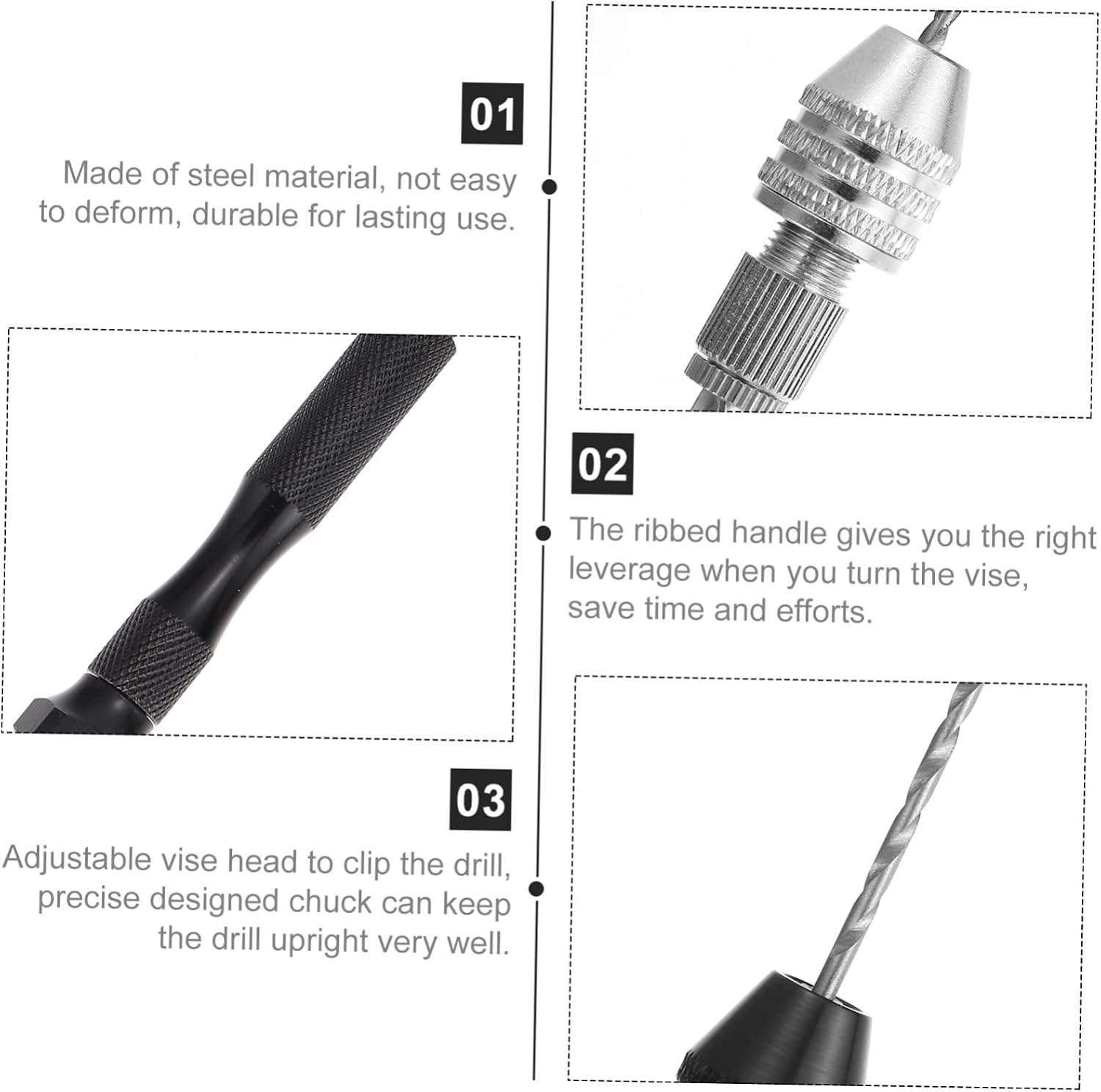 Vaguelly Jewelry Making Tools Hand Drills Pin Vise Micro Drill Bits Set for Hobbyists