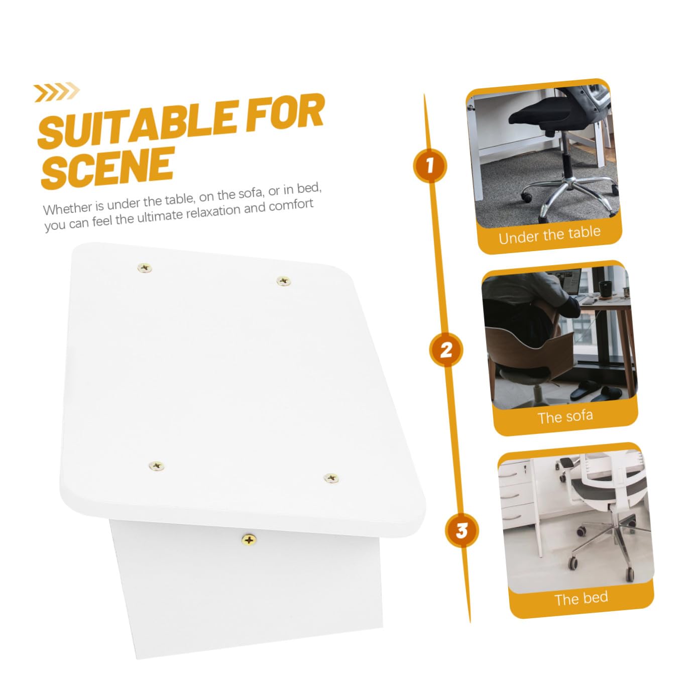 SUPVOX Poggiapiedi Antiscivolo in Legno 30cm Superficie Inclinata Colore Bianco Caldo per Uso Ufficio Sotto Scrivania, Supporto Ergonomico per Postura e Riduzione Affaticamento Gambe