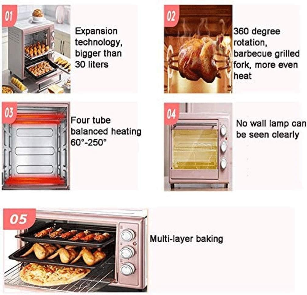 Oven Toaster Oven, Heat Countertop Toaster Oven, Stainless Steel, Extra Large Capacity, Pink Kitchen Appliances
