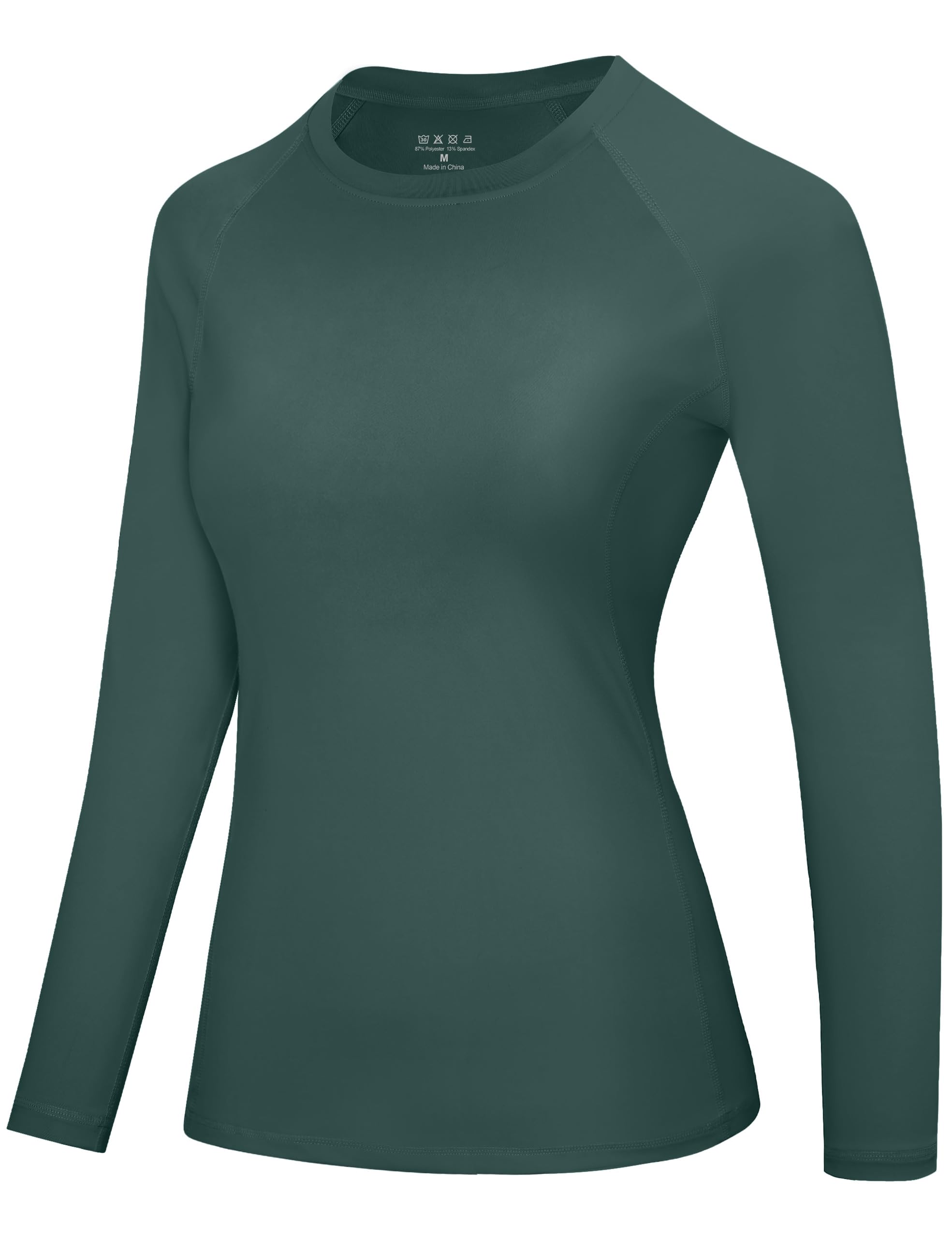 WISMBOX Sportshirt Damen Langarm 1er/2er-Pack, Kompressionsshirt für Sport | Schnelltrocknendes Stretchmaterial, Rundhals, Raglanärmel, Flachnähte & etikettenfrei, für Laufen, Yoga, Pilates & Training