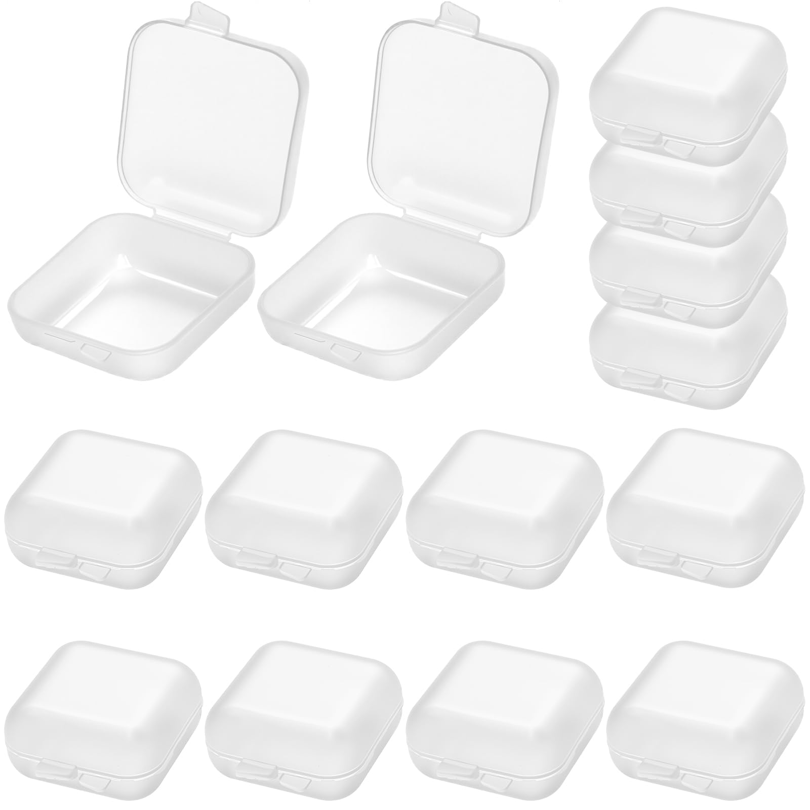 Photo 1 of 14-Pack Mini Plastic Storage Boxes with Hinged Lid, Small Clear Jewelry Organizer for Earrings, Rings, Necklaces, Compact, Lightweight & Durable PP Plastic Containers for Home, Office, Travel