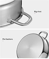 Vista 7 de CNCEST - Sartén dividida de acero inoxidable 304 de grado alimenticio con divisor y tapa, olla caliente Shabu Shabu Shabu para estufa de inducción