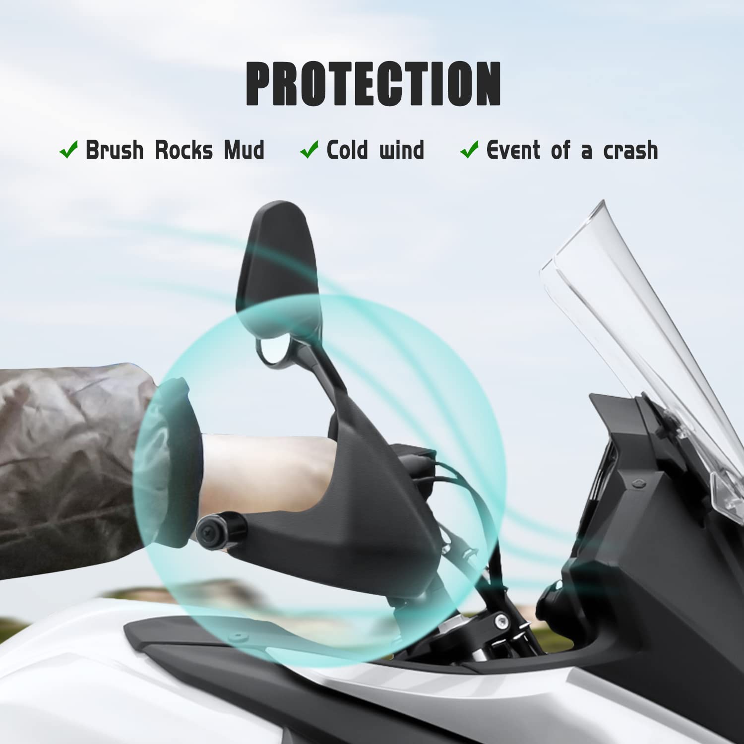 Protège-Mains de Moto Protection de Brosse à Main Bouclier de Guidon pour V Strom 650 V-strom650 DL650 2004-2022 Couvercle de Pare-Brise Protecteur de Levier d'embrayage de Frein