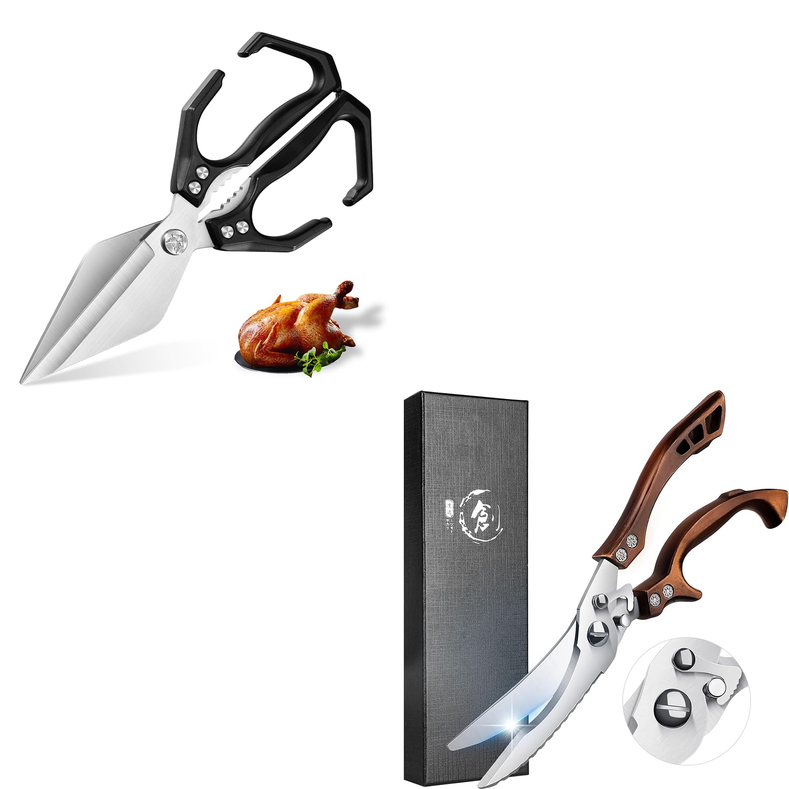 Dream Reach Kitchen Shears for Food Heavy Duty Poultry Shears with Ergonomic Handle, Heavy Duty Poultry Shears with Serrated Edge