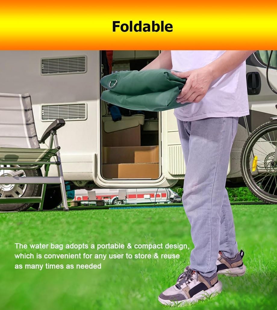 Foldable Bladder Tank for Drought Resistant, Food Grade Emergency Water Storage Bladders with valves & Overflow Kit for Camping RV Garden(1x0.8x0.5m/400L/105.7gal)