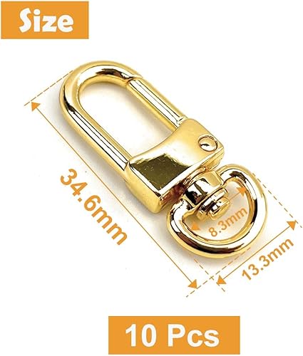 Miniatura 3 de VersaKits 10 ganchos giratorios estilo arco de langosta para puerta de empuje, clips de gatillo para proyectos de costura y manualidades (0.327 in K