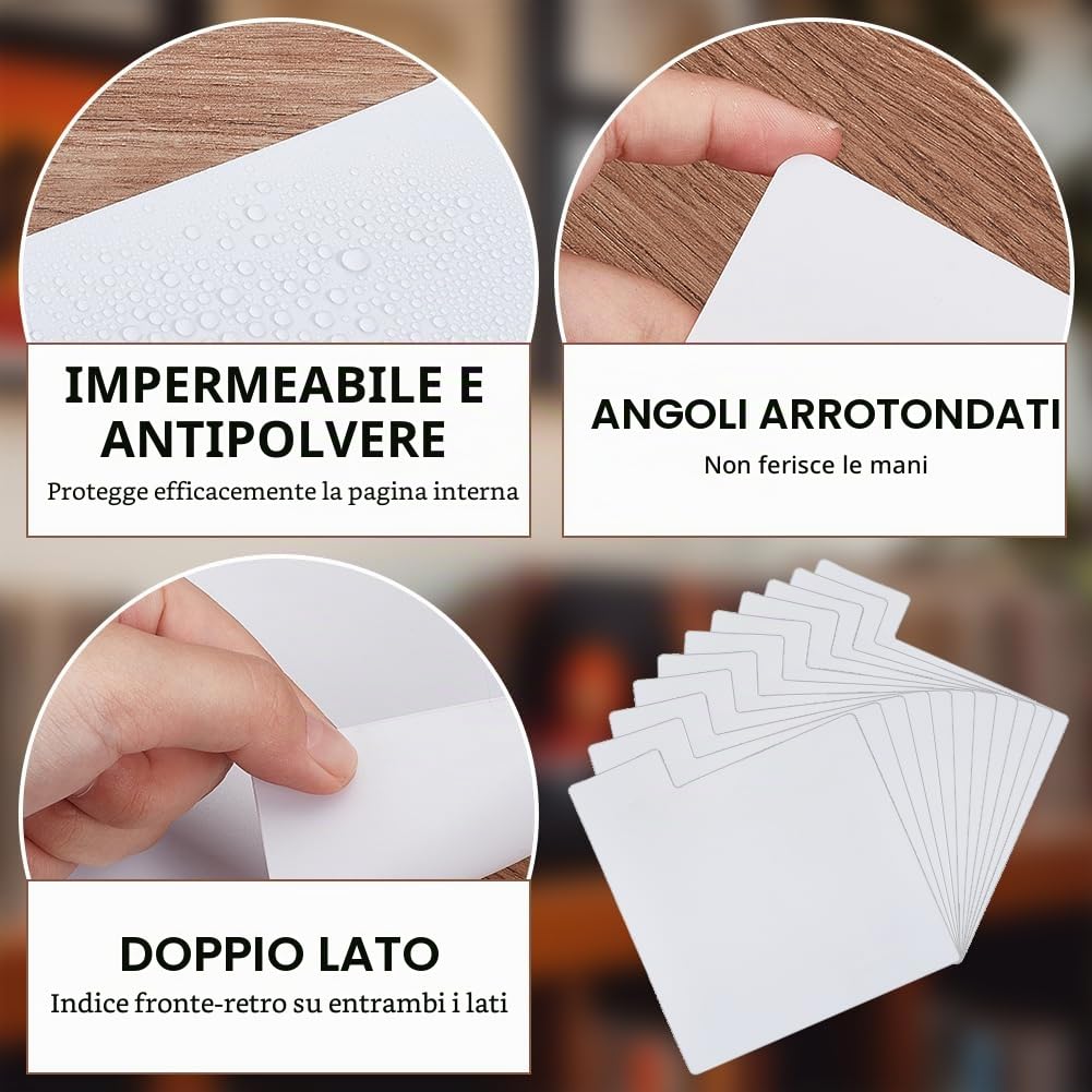 BENECREAT 36 separatore Disco Vinile Divisori Album Plastica 32 x 35 cm Etichette Scaffale Organizzazione Stoccaggio Bianco