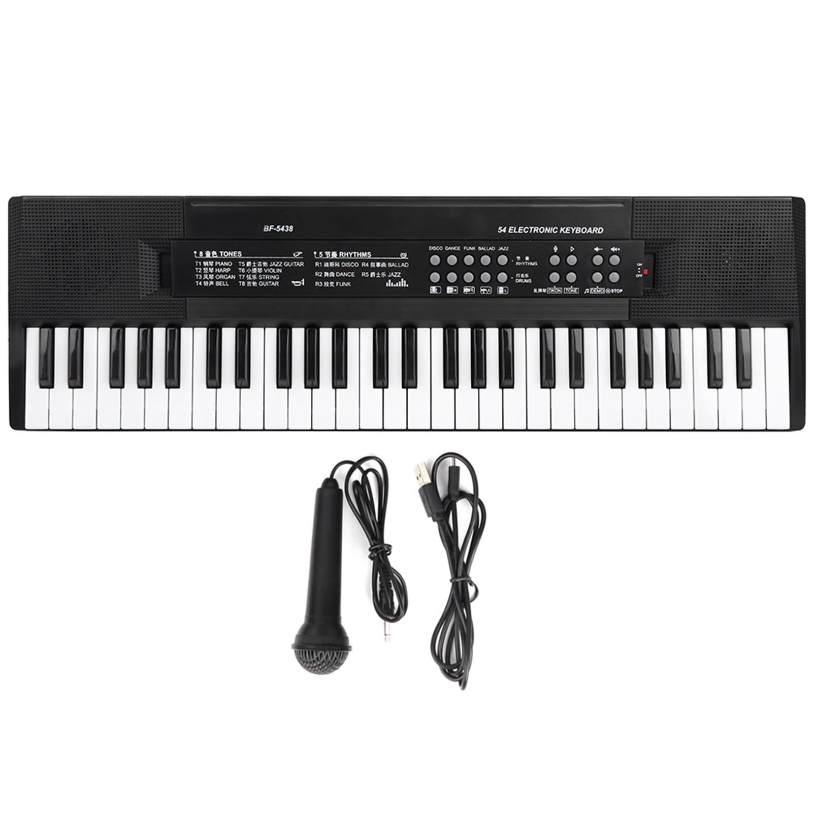 KIMISS Organo Elettronico a 54 Tasti con Telefono, Funzione di Registrazione e Volume Regolabile-Mini Tastiera per Pianoforte Per-strumento Musicale Portatile per Uso Interno e Esterno