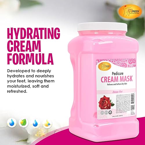 Miniatura 6 de SPA REDI - Mascarilla de crema corporal y pies, rosa sensual, 128 onzas - Masaje de pedicura para pies y cuerpo cansados, hidratante, piel fresca -