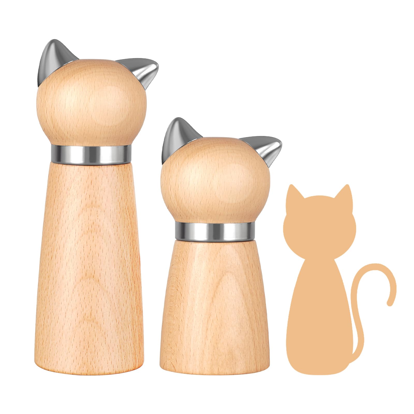 Amazon | VKCHEF ペッパーミル 木製ソルト&ペッパーグラインダー
