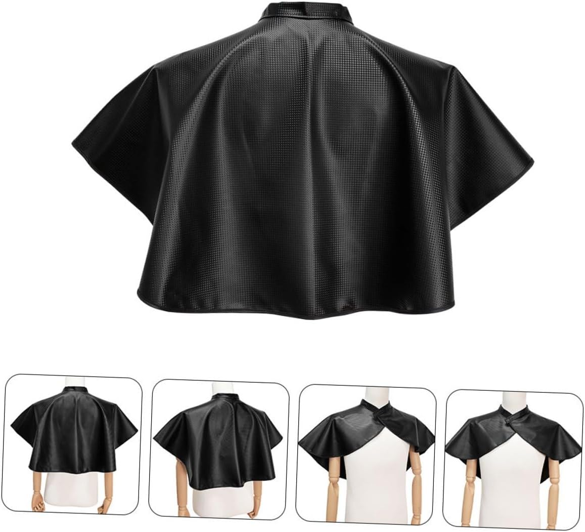 Salon Apron and Barber Cape 2pcs Black Waterproof Hair Coloring Capes for Hair Stylists Salon Use with Oil-proof Treatment and Shampoo Cover