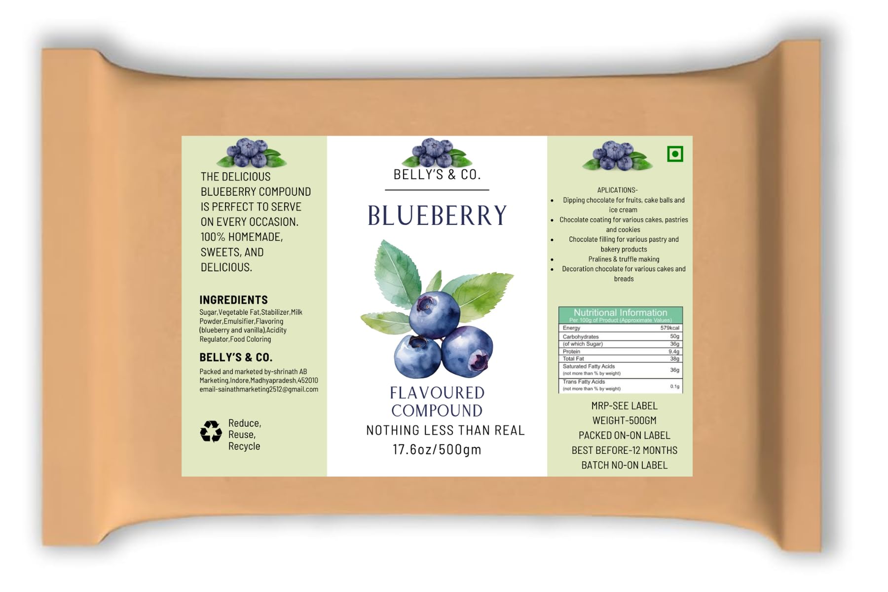 See full amazon price history chart for Bellys & Co. Flavored Chocolate Compound for Baking, Decorating Desserts, Making Candies & Homemade Sweets (Rich, Creamy & Versatile Chocolate for Confectionary Creations)-500gms (Blueberry) Bellys & Co. Flavored Chocolate Compound for Baking, Decorating Desserts, Making Candies & Homemade Sweets (Rich, Creamy & Versatile Chocolate for Confectionary Creations)-500gms (Blueberry) (B0D9VQ77BJ) Amazon Price History, Amazon Price Tracker