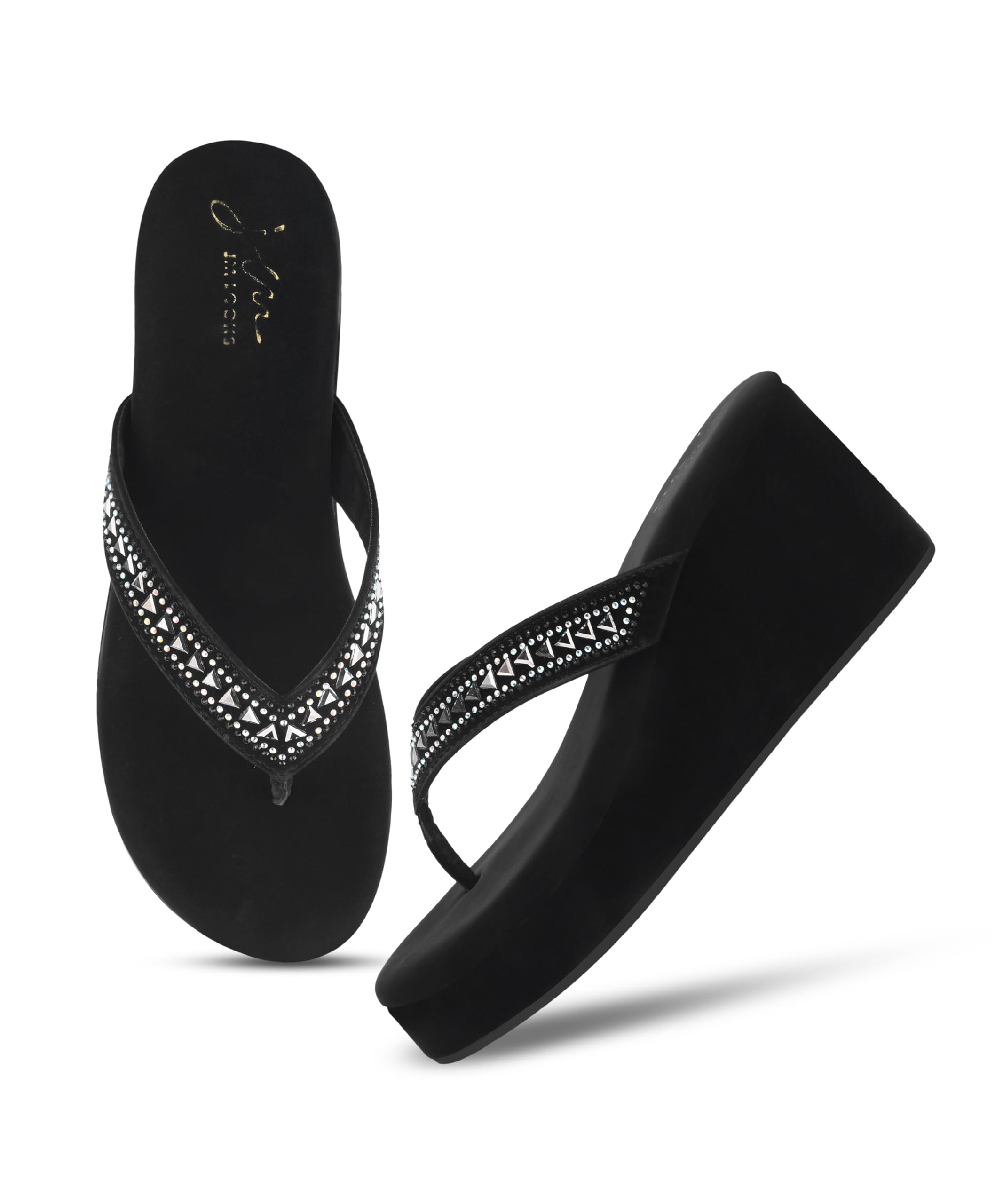 jm looks Elegant Mid-Wedge Sandal for Women Comfortable Slip-On Cross-Strap Design with Decorative Front Detail and Flexible Sole-picture-52