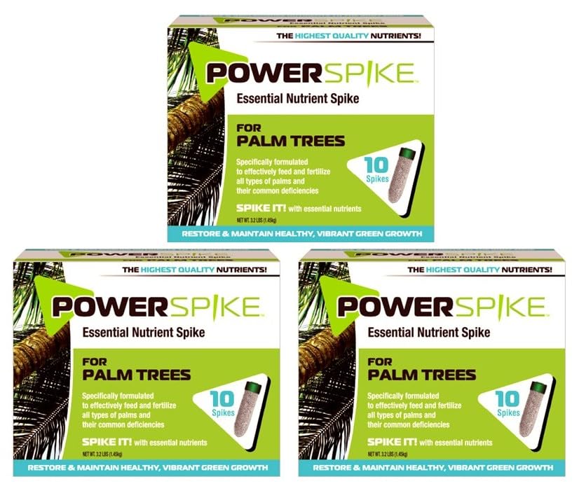 Power Spike for Palm Trees Palm Tree Fertilizer Spike. Nutrient Spike specifically formulated to Feed and fertilize All Types of Palm Trees and Address Deficiencies. Triple Pack 9.6 LBS (30 Spikes)
