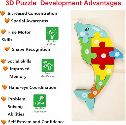 Miniatura 2 de Rompecabezas de madera para niños de 3 a 5 años juguetes Montessori para niños juguetes educativos de aprendizaje para niños y niñas de 3 4 5 6 7 8