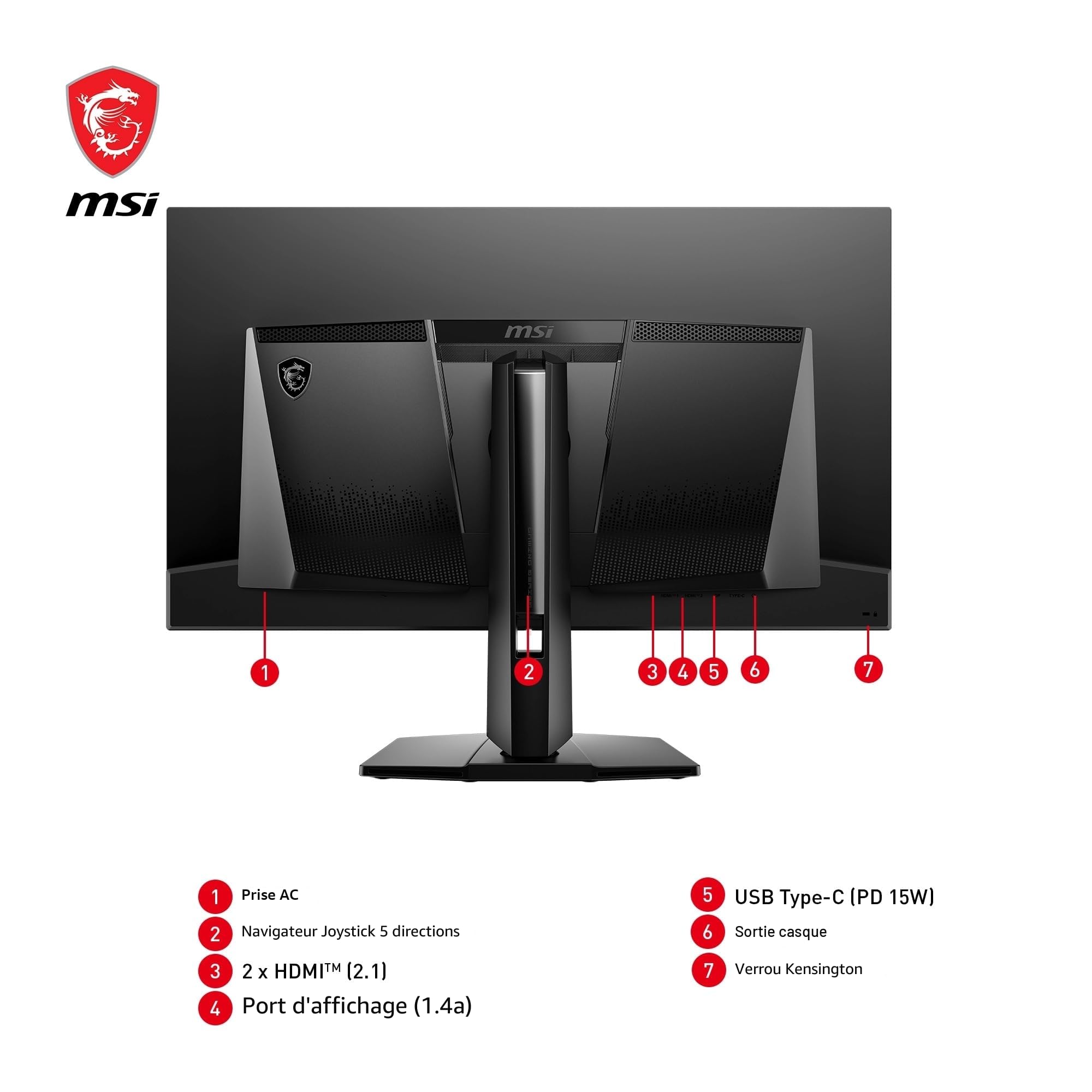 MSI MAG 321UPX QD-OLED écran Gaming 31.5" 4K UHD - Dalle Quantum Dot OLED 3840 x 2160, 240Hz / 0.03ms, 99% DCI-P3, ΔE≤2, DisplayHDR True Black 400 - DP 1.4a, HDMI 2.1, USB Type-C