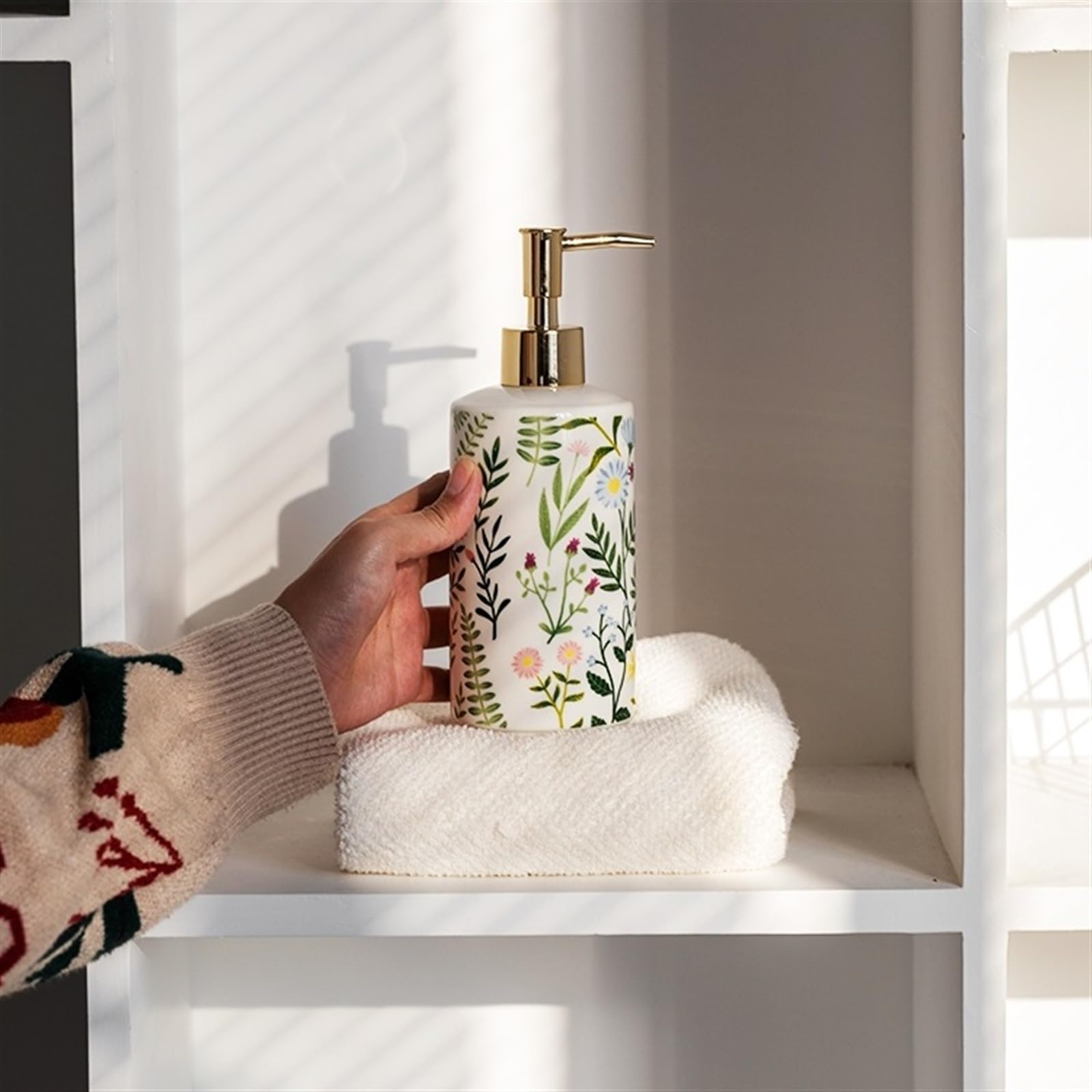 Distributore di Sapone retrò Distributori di Sapone Ricaricabili Distributore di Sapone Liquido in Ceramica, lozione o disinfettante per Le Mani