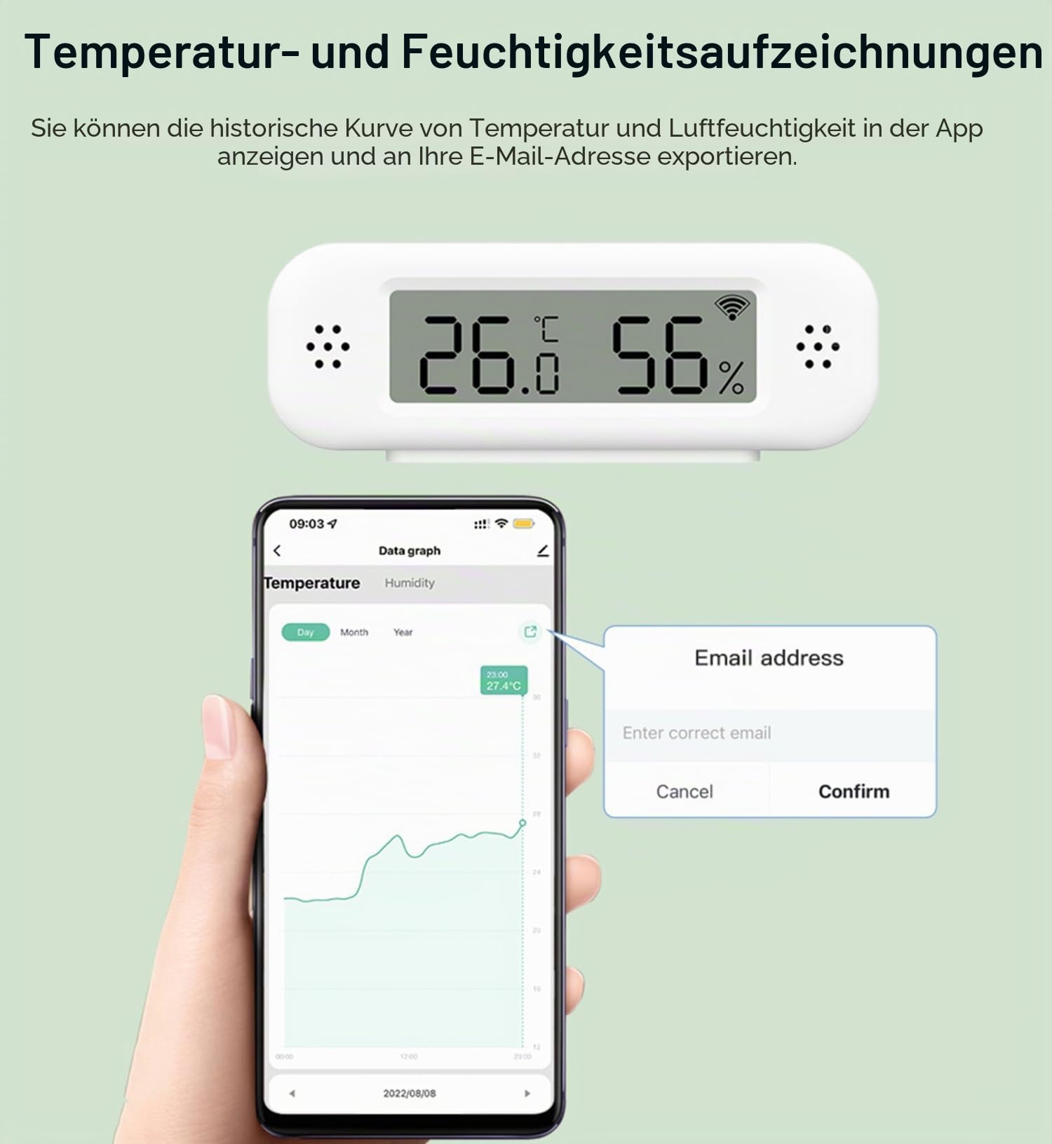 WLAN Thermometer Hygrometer: Smartes Temperatur- und Feuchtigkeitssensor, Echtzeit-Monitor, App-Benachrichtigung, Digitales Temperatursensor Innen, kompatibel mit Alexa/Google Home (4PCS)