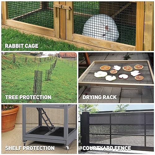 Rengue Black Hardware Cloth 1/2 Inch 48" x 100' 19 Gauge, PVC Coating Wire Fence Rolls Vinyl Coated Welded Chicken Wire Mesh for Poultry Netting Cage Fence, Tree Guard Rolls, Chicken Coop by Rengue - Image 4