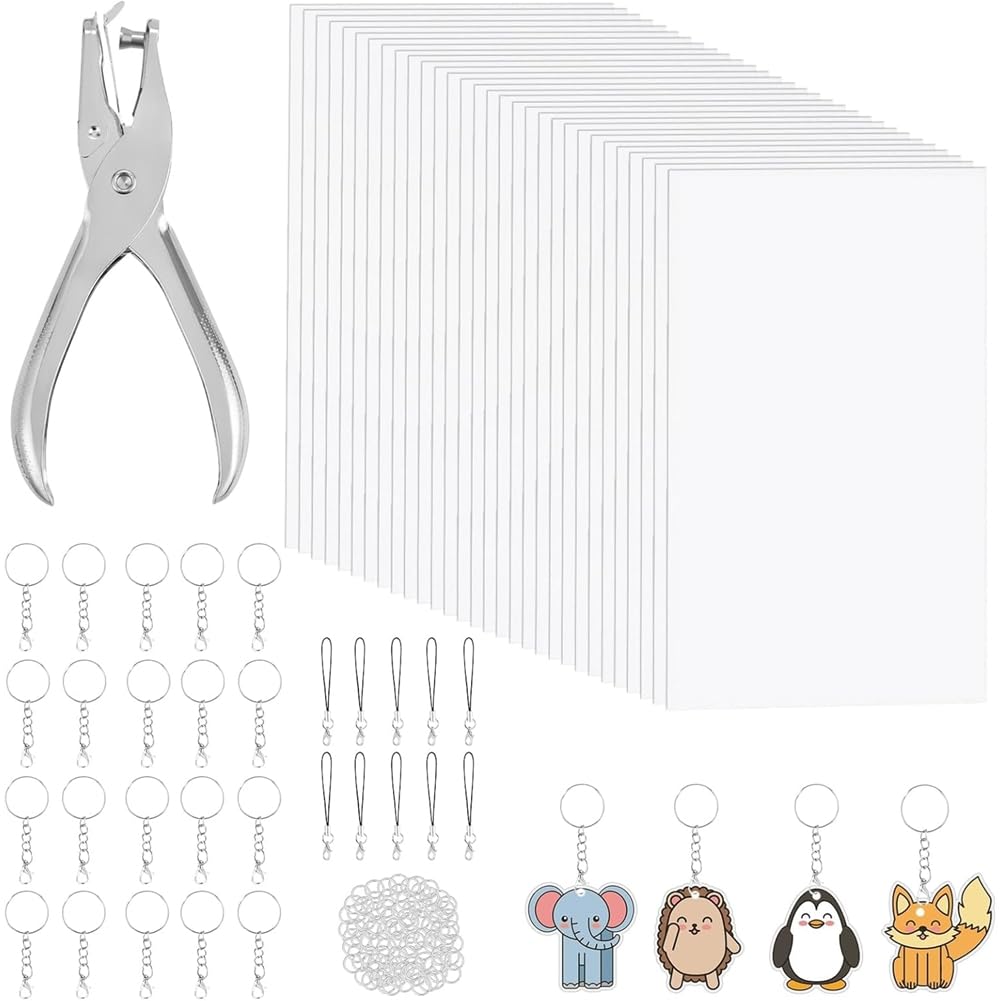 Plástico Retráctil con perforadora de 20x14cm para transformar dibujos en accesorios 8