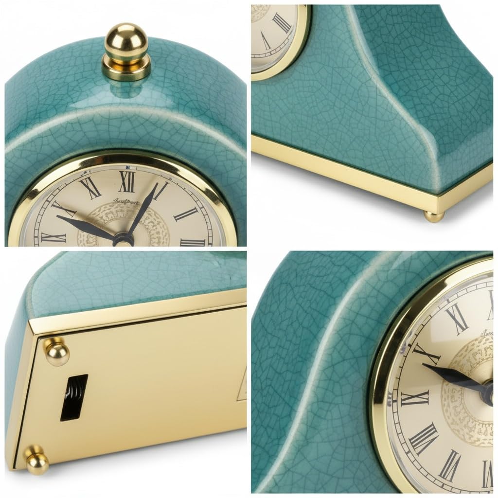 Décorative Horloge en céramique, décoration de Bureau, Horloge Salon pour Bureau Chambre Table