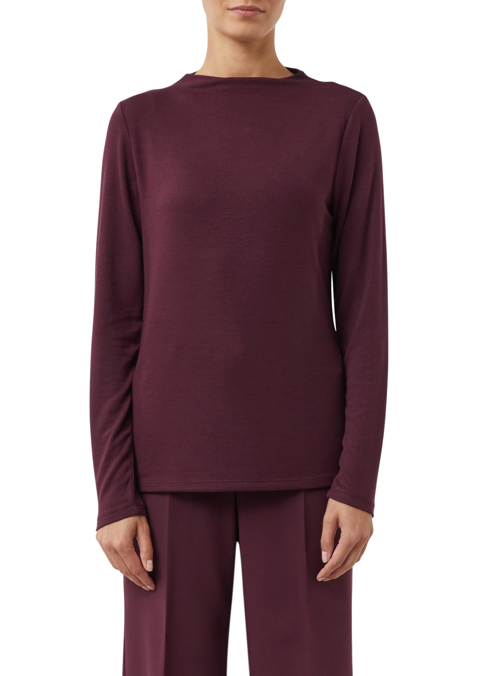 Comma Langarmshirt mit angedeutetem Kragen