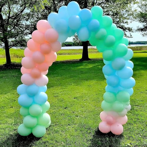 Image of Regular Balloon Combo For Decoration with Glue Dots & Balloon Arch Strip - Party Decor Set For Easy Party Setup (PINK GREEN BLUE, 50)