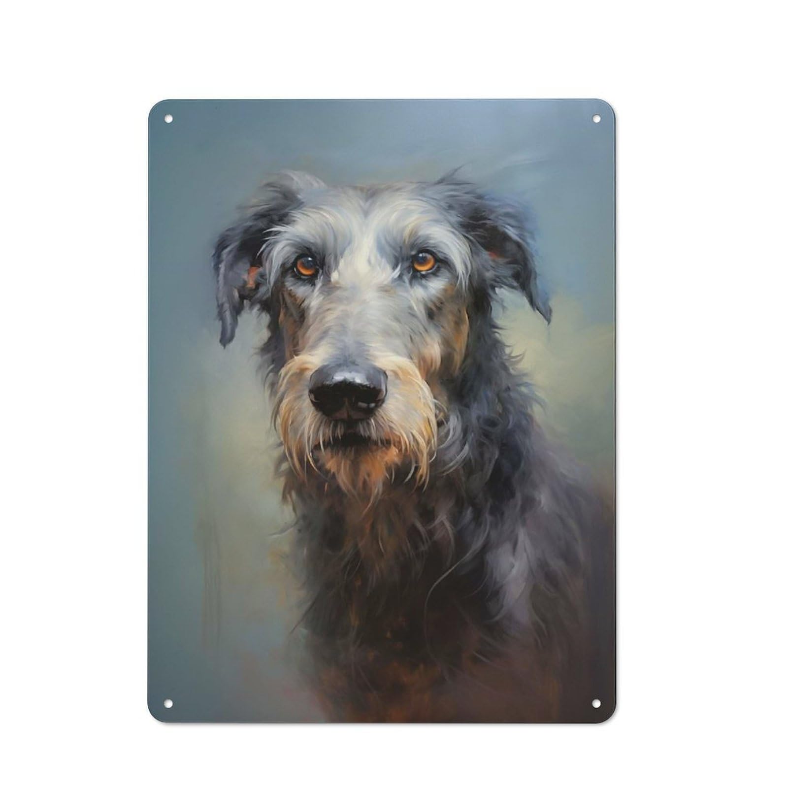 Junmoney Style-1 Farmhouse Rustic Metal Sign 40X30cm Featuring Irish Wolfhound, Farmhouse Wall Decor For Dining Room, Cafe, Entryway Or Family Room