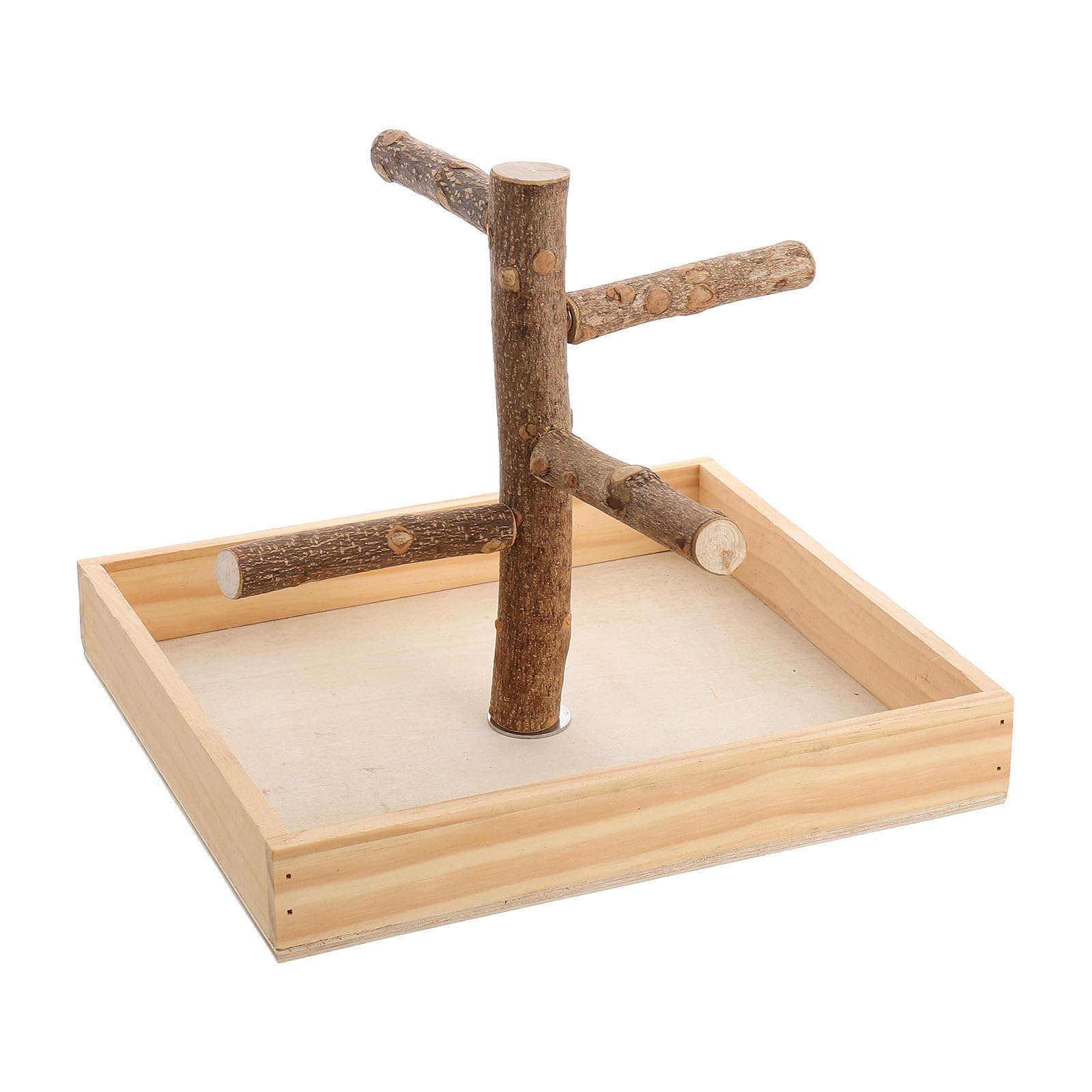 SOLUSTRE Soporte para Perchas de Pájaros de Madera Beige Portátil para Entrenamiento de Loros Pequeños Desarrollo de Equilibrio y Coordinación