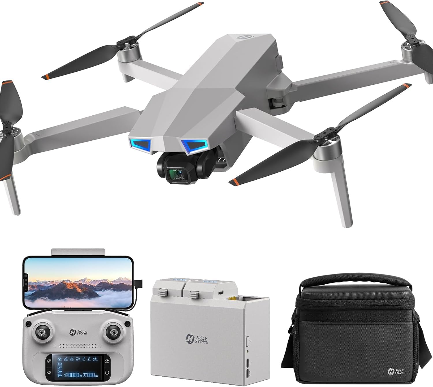 Holy Stone HS790 GPS 6K Camera Drone with 3 Axis Gimbal, FPV RC Quadcopter Drones for Adults with Camera 4K/30FPS Video, 9KM/30000ft Transmission, Follow Me, AI Night Shot, AI QuickShots, 60Min Flight