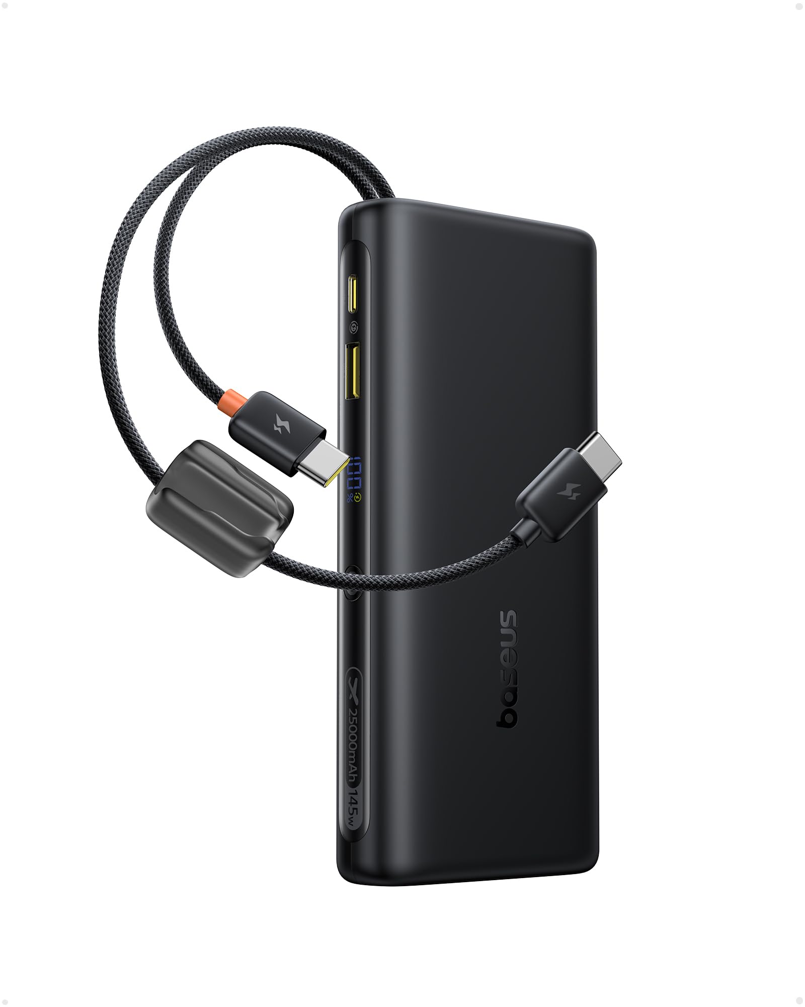 Baseus 25000mAh Power Bank 140W Laptop Portable Charger with Dual Built-in USB-C Cables PD3 1 Fast Charging Battery