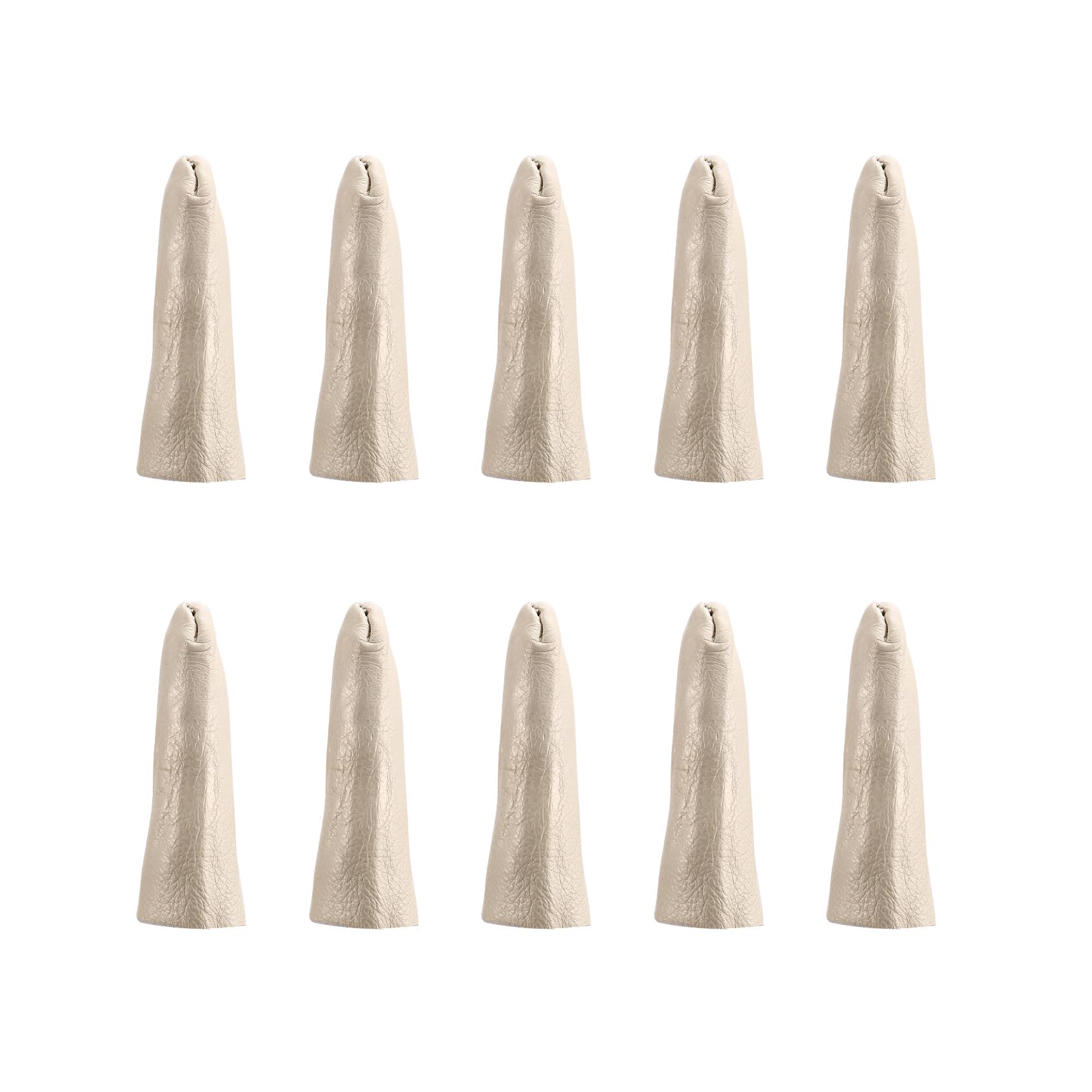 Qerwsdty 10PCS Leather Finger Protector Finger Thimble Guards Tools for Hand Craft Jewelry Making,Creamy-White