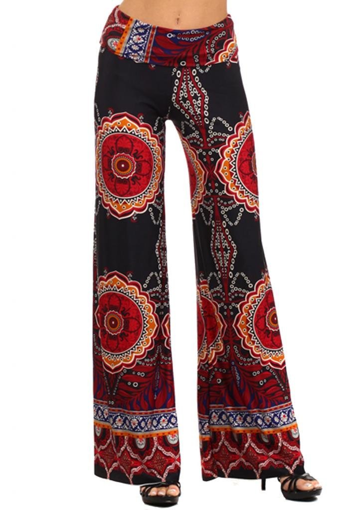 SugarRock Women Paisley Palazzo Pants Fold-Over Waist Wide Leg Laundry Washing Bag