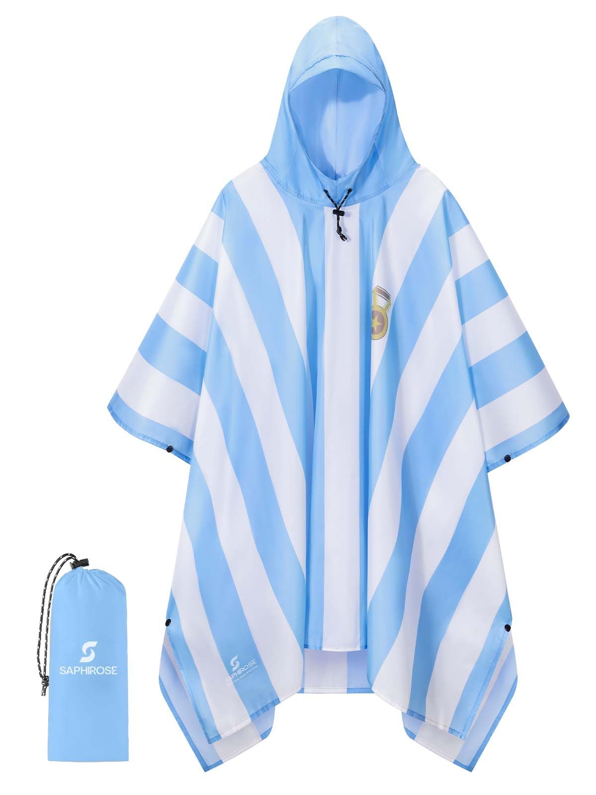 SaphiRose Hooded Rain Poncho Waterproof Raincoat Jacket for Men Women Adults
