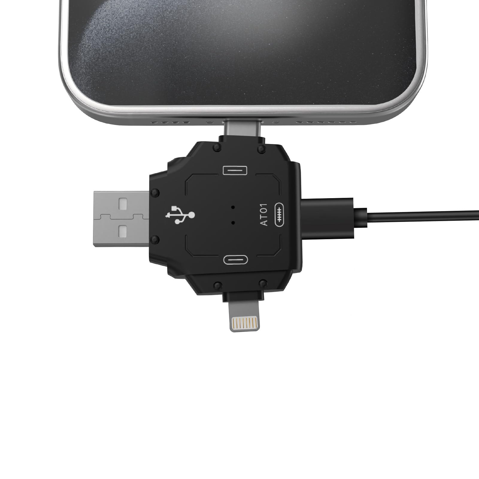 ZealSound USBマイクアダプター、3-in-1オーディオ専用プラグアンドプレイマイクアダプター、USB-C、Lightning、USB、iPhone、Android、PC対応、ストリーミング、録音、ポッドキャスト用の安定した信号、HyperXなどに対応