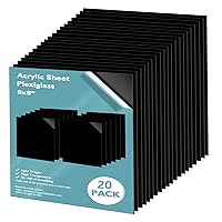 Vista 65 de Egofine Hojas de plexiglás de acrílico, paquete de 20 unidades de 8 x 10 pulgadas, 0.04 pulgadas de grosor, plástico transparente fundido