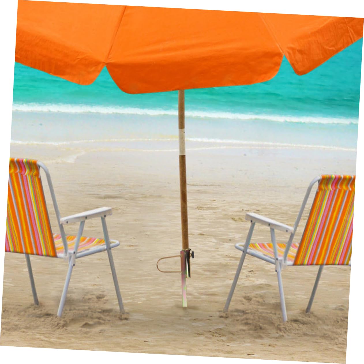 TOYANDONA Anclaje de Arena de Hierro para Sombrilla de Playa, 2 Piezas para Exteriores Inserción en Tierra y Horquilla de Acero Resistente